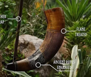 Cuerno de Buey Grabado y Pulido a Mano, Instrumento Musical Natural Hecho a Mano para Decoración de Reenactaciones Medievales - Product Image 2