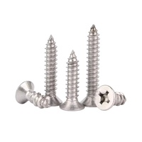 DIN 7982 ISO 7050 201 Stainless Steel Countersunk Self-Tapping Screws Flat Head Wood Screws for Sheet Metal Fasteners Factory