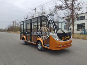 Autobuses Urbanos Eléctricos, Autobús Eléctrico Negro y Rojo con Puerta, Autobús Turístico con Aire Acondicionado y Neumáticos Rojos - Product Image 5