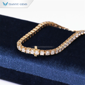 Bracelet tennis Tianyu Gems en diamants HPHT cultivés en laboratoire, or jaune 14K/18K, couleur DEF, 3,0 mm, 47 pierres taille rond, environ 10,11 g - Product Image 3