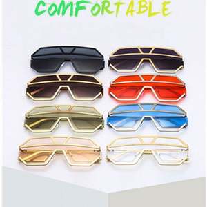 Gafas de Sol de Moda Retro de Lujo con Marco Grande para Mujer, Gafas de Sol con Marco Grande y Degradado, Gafas de Sol de Metal Extra Grandes para Hombre y Mujer 2021 - Product Image 6