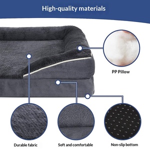 Cama para Perros y Gatos, Desmontable, Lavable, de Tela, Estilo Sofá Rectangular, Diseño Corgi Teddy, para Uso en Interiores - Product Image 3