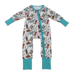 Mono de Algodón con Spandex para Bebés Niñas, Estilo Vaquero del Oeste, con Cierre Oculto, para Dormir, Venta al por Mayor - Product Image 1