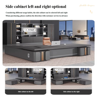 Meubles de bureau modernes LINOU pour PDG, bureau d'ordinateur en bois avec panneau en acier inoxydable, garantie de 3 ans, options de rangement