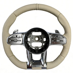 Volante Deportivo de Cuero Real Blanco para <span class=keywords><strong>Mercedes</strong></span> Benz GLE53 <span class=keywords><strong>GLE</strong></span> 63 ML350 CLK500 GLS 450 GLC200 CLS550 - Product Image 4