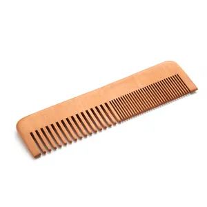 1 pièce peigne à cheveux Portable en bois naturel peigne à dents larges fines