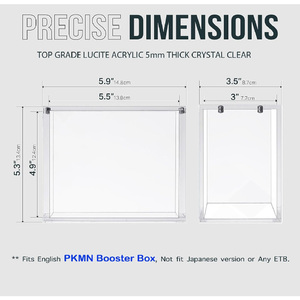Boîtes transparentes avec couvercle magnétique, taille personnalisée, vente en gros d'usine, haute qualité, boîte de booster PKMN, étui de présentation en acrylique - Product Image 2