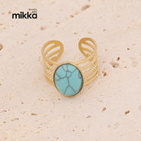 Vente en gros, bague en acier inoxydable, opale naturelle, lune, étoile, cœur, bijoux pour femmes, bijoux fins, bagues de manchette
