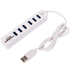 Hub USB 2.0 de 6 puertos con lector de tarjetas SD y TF, transferencia de datos de alta velocidad para PC, portátil y computadora de escritorio - Product Image 2