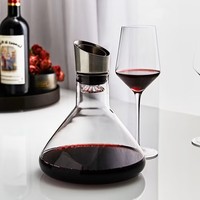 Verseur de vin à bulle intégré en verre cristal soufflé à la main Décanteur de vin rouge de montagne unique avec aérateur