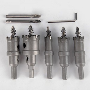 Foret en carbure d'alloy pour acier inoxydable avec <span class=keywords><strong>mandrin</strong></span> <span class=keywords><strong>SDS</strong></span> et queue triangulaire pour percer des plaques d'acier de 15 à 100 mm de diamètre - Product Image 2