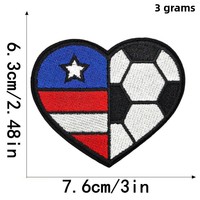 Meixin Stock Cross-Border 2026 Patch en tissu non tissé PU brodé au fil, motif Football Américain, pour vêtements, bagages et chapeaux