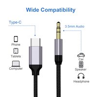 Câble audio numérique USB Type C vers 3,5 mm pour voiture, écouteurs stéréo, 1 m (3 pi) de longueur
