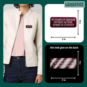 Custom Sarcasm Patch 3 Iron On <b>Sew</b> On Embroidery For <b>Bags</b> - Product Image 4