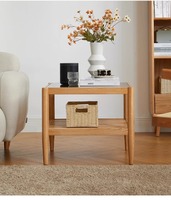 Table basse scandinave moderne en chêne massif, écologique, durable et économique, mobilier de salon pour hôtel et chambre à coucher