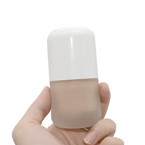 Wholesale Cosmetic Packaging 15ml 20ml 30ml 40ml Square Transparent Empty Serum Lotion Foundation Glass Bottle With Pump