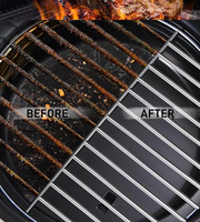 Brosse de nettoyage pour barbecue en acier inoxydable avec grattoir - Résistante à la chaleur et à la corrosion, argent pur, pour charbon de bois extérieur