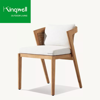 Ensemble de meubles de jardin d'extérieur de luxe Ensemble table à manger et chaises modernes en bois de teck pour restaurant avec rotin