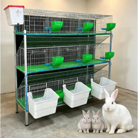 Système d'élevage de lapins galvanisé robuste pour fermes commerciales avec compartiment de nidification intégré et surface de nettoyage facile