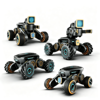 Châssis de robot à roues Mecanum, mouvement omnidirectionnel, rotation sur place, 4 moteurs, véhicule robotique électronique et mécanique, 11,1 V
