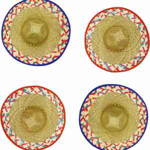 Sombrero de Paja Tejido a Mano Estilo Mexicano Personalizado, Sombrero de Sol de Fibra de Bambú Natural, Accesorios para Fiesta, Carnaval, Fotomatón, Ala Flexible - Product Image 2