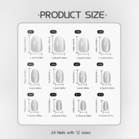 Faux ongles autocollants gris-blancs en ABS effet œil de chat, couvrance totale, 30 pièces, réutilisables