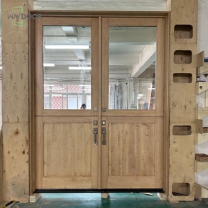<span class=keywords><strong>Puerta</strong></span> <span class=keywords><strong>exterior</strong></span> <span class=keywords><strong>holandesa</strong></span> de madera maciza de diseño moderno personalizada con paneles de vidrio, <span class=keywords><strong>puerta</strong></span> doble de entrada frontal con acabado de pino y roble de caoba - Product Image 2