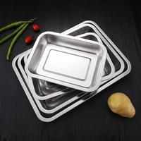 Plateaux de rangement en acier inoxydable pour nouilles et saucisses vapeur, plats à fruits, assiettes de cuisson pour pâtisseries et aliments, pour restaurants, hôtels et cuisines