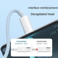 Kabel Data Tipe-C Pengisian Cepat 66W Satu-ke-Tiga dengan Anyaman Kepang untuk iPhone, Mobil, Komputer