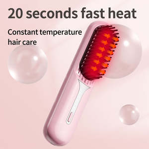 <span class=keywords><strong>Cepillo</strong></span> de pelo recto iónico inalámbrico de cerámica de doble uso, alisado eléctrico para viajes, viajes de negocios - Product Image 3