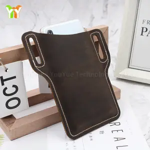 Da chính hãng điện thoại Pouch điện thoại di động bao da với vành đai vòng điện thoại di động Eo Túi