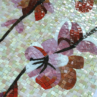 Tianshan — fournitures murales en céramique, découpé à la main, motif de fleurs, mosaïque, Art, vente en gros, conception personnalisée