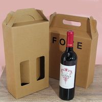 Braune Karton-Weinverpackungsbox mit Griff UV-Offsetdruck Matt-Laminierung 2mm Dicke für Wein Kerzen Saft Geschenke
