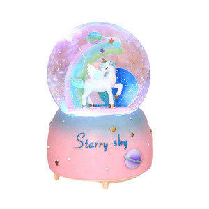Coloré arc-en-ciel licorne boule de cristal boîte à musique batterie <span class=keywords><strong>cheval</strong></span> LED lampe de musique - Product Image 3