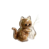 Boîte à souvenirs pour poils d'animaux, joli conteneur de rangement créatif en forme de chat pour poils et moustaches de chaton, aimant de réfrigérateur transparent MGJ829
