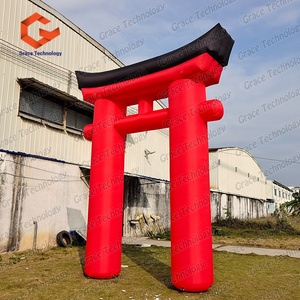 Arche gonflable lumineuse <span class=keywords><strong>LED</strong></span> en forme de bâtiment chinois, modèle personnalisé pour événements du Nouvel An chinois - Product Image 6