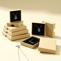 Boîte à bijoux carrée personnalisée avec couvercle rabattable et emballage bronzé, adaptée aux colliers, boucles d'oreilles et bagues