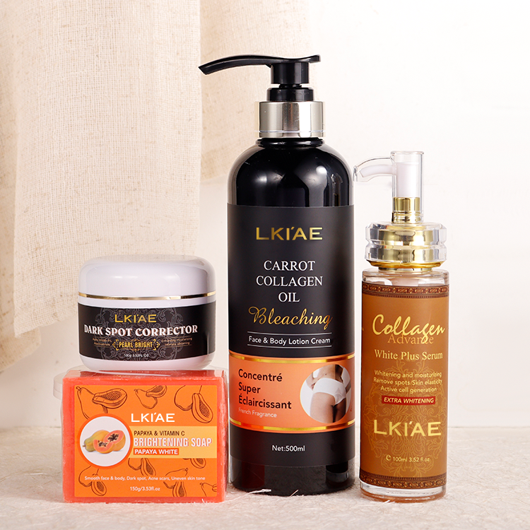 Мыло для ванны из папайи Kojic Acid, коллагеновая Сыворотка для лица, каротин, лосьон для тела, отбеливающий крем для тела, набор для ухода за кожей