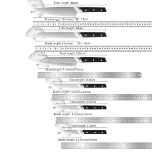 Ensemble de 10 couteaux de <span class=keywords><strong>cuisine</strong></span> en acier inoxydable à haute teneur en carbone avec manche pleine longueur, ensemble de couteaux de chef avec bloc et aiguiseur intégré, <span class=keywords><strong>cadeau</strong></span> - Product Image 6