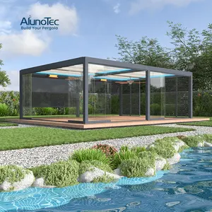 AlunoTec Pátio Móveis Impermeável Jardim Quintal Capa Wedding Arbours Alumínio Pérgulas