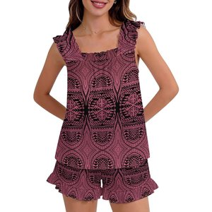Conjuntos de Sutiã e Pijama Femininos Polinésios Personalizados, Secagem Rápida, Sem Mangas, Tamanho XL, Fácil de Vestir/Despir, Sexy, Macio e Amigável à Pele - Product Image 4