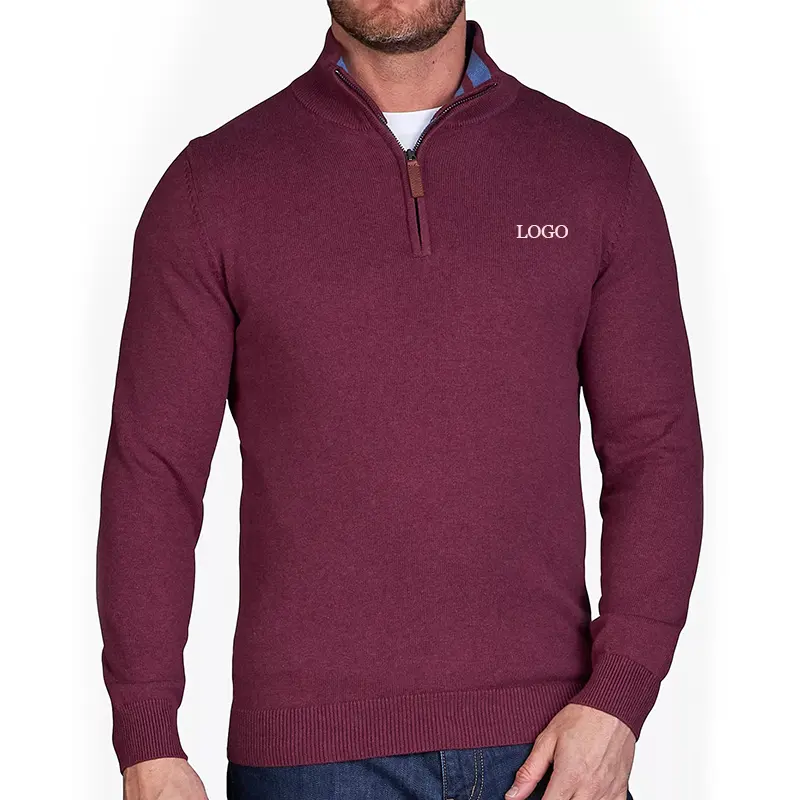 Custom Performance Men Golf jumpers Long Sleeve 1/4 Zip Neck Pullover quarter zip Sweatshirts