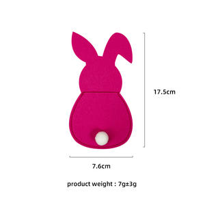 Nuevo conejito de Pascua, cubertería de fieltro, bolsa de soporte, juego de decoración, juego de cubiertos de mesa, juego de cuchillo y tenedor de cola de conejo - Product Image 2