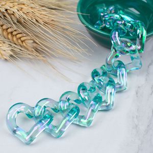 Chaîne à maillons en acrylique en forme de cœur DIY 21*19mm, accessoires <span class=keywords><strong>pour</strong></span> bracelets, boucle de chaîne cœur Mabel, ceintures de sac DIY - Product Image 2