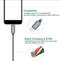 Câble de données USB double port en nylon tressé de 1 m, charge rapide 3A 60W, type C, haute qualité, durable, vente en gros d'usine