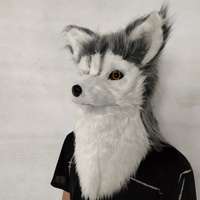 Effrayant mâchoire mobile bouche ouverte chien tête masque avec cheveux réaliste Animal visage masque effrayant horreur Cosplay pour accessoires de fête