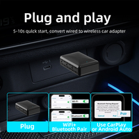 Adaptateur sans fil intelligent portable 2-en-1 prenant en charge iPhone CarPlay et Android Auto avec connexion USB