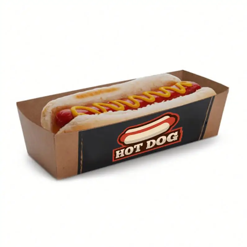 Boîtes à hot-dog personnalisées avec logo Emballage en papier kraft