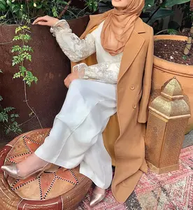 Islamitische Abaya Moslim Dames Kleding 2021 Vrouwen Lente Jassen Abaya Fashion Dik Maxi Lange Losse Jas Trenchcoat