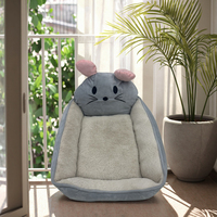 Meiweipet Grand lit gris antidérapant en peluche en forme de souris pour animaux de compagnie pour chats et chiens Design de canapé-lit mignon